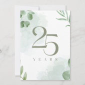 グリーンウォー葉ターカラー結婚25周年 招待状 (裏面)