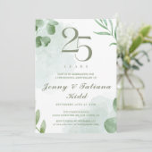 グリーンウォー葉ターカラー結婚25周年 招待状 (スタンド正面)