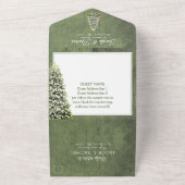 グリーンウッドのクリスマスツ素朴リー結婚ズ オールインワン招待状 (外側)