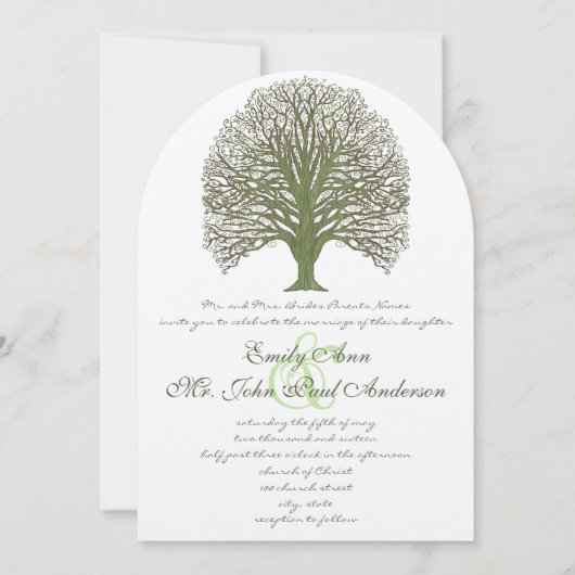 グリーンウッドグレインツリー結婚式招待状 招待状 (正面)