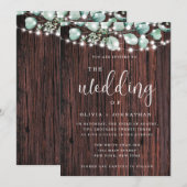 グリーンウッドストリングライト ウェディング招待状 招待状 (正面/裏面)