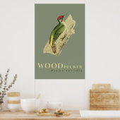 グリーンウッドペッカーの鳥のビンテージポスター ポスター (キッチン)
