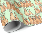 グリーンウッドランドのかわいいタンバニーラビット素朴 ラッピングペーパー (ロールコーナー)