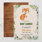 グリーンウッドランドの狐の誕生日招待状 招待状 (正面/裏面)