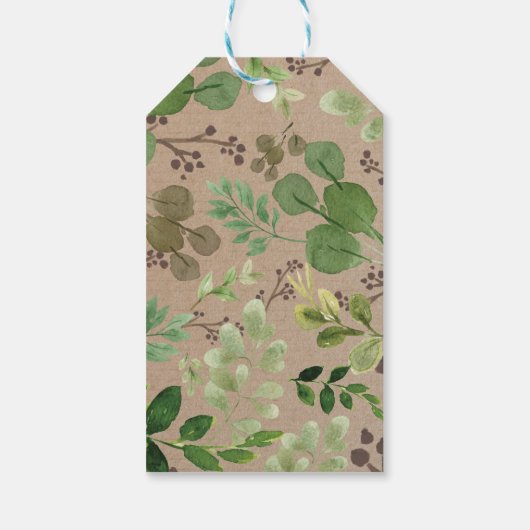 グリーンウッドランドアニマルズベビーシャワー誕生日 ギフトタグ (裏面)