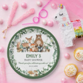 グリーンウッドランドアニマルズベビーシャワー誕生日P ペーパープレート (パーティー)