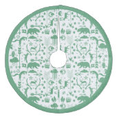 グリーンウッドランドキツネディアベアメリークリスマス フリース ツリースカート (正面)