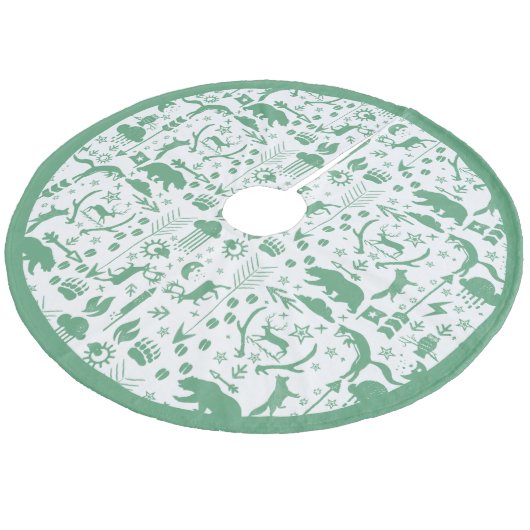 グリーンウッドランドキツネディアベアメリークリスマス フリース ツリースカート (アングル)