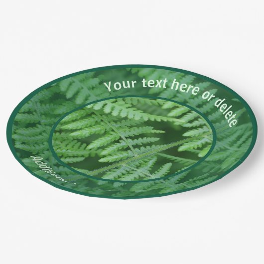 グリーンウッドランドシダパーソナライズされたパーティー ペーパープレート (アングル)