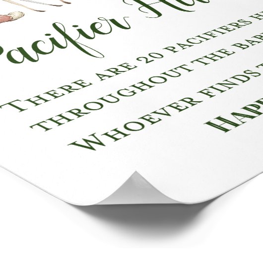 グリーンウッドランドテーブルゲームサイン – おしゃぶり8x10 ポスター (角)