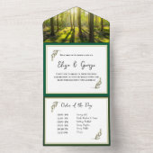 グリーンウッドランドテーマオールインワンウェディング招待客 オールインワン招待状 (内側)