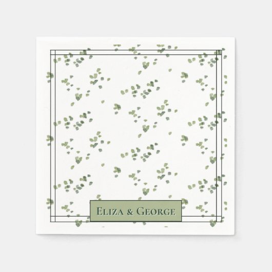 グリーンウッドランドテーマオールインワンウェディング招待客 スタンダードカクテルナプキン (正面)
