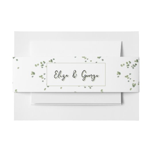 グリーンウッドランドテーマオールインワンウェディング招待客 招待状ベリーバンド (正面例)