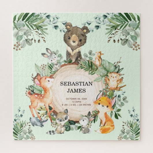 グリーンウッドランドフォレストベビーアニマル誕生統計 ジグソーパズル (縦)