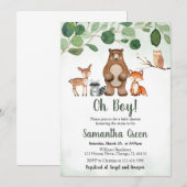 グリーンウッドランドベビーシャワー招待状 招待状 (正面/裏面)