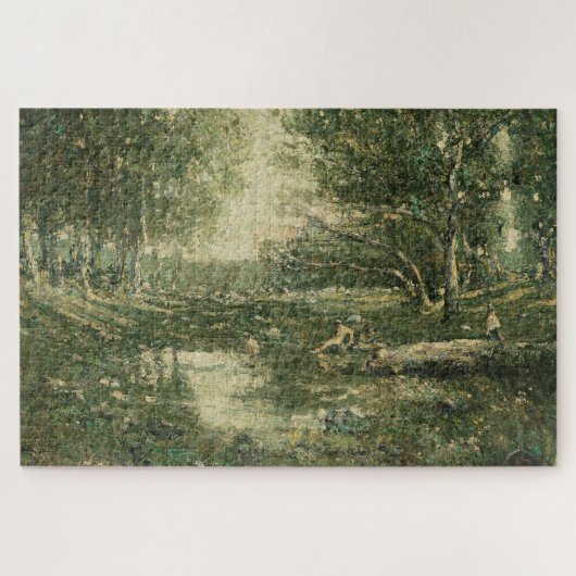 グリーンウッドランドランドスケープ(ヴィンテージアート) ジグソーパズル (横)