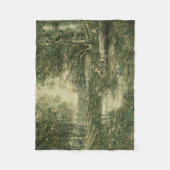 グリーンウッドランドランドスケープ(ヴィンテージアート) フリースブランケット (正面)