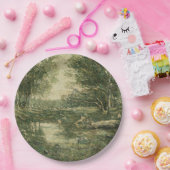 グリーンウッドランドランドスケープ(ヴィンテージアート) ペーパープレート (パーティー)