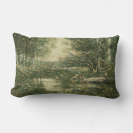 グリーンウッドランドランドスケープ(ヴィンテージアート) ランバークッション