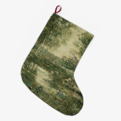 グリーンウッドランドランドスケープ(ヴィンテージアート) ラージクリスマスストッキング (正面 (吊り時))