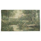 グリーンウッドランドランドスケープ(ヴィンテージアート) 枕カバー (正面右)