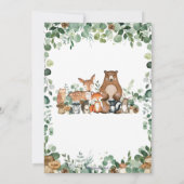 グリーンウッドランド動物時間カプセルメッセージカード 招待状 (裏面)
