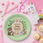 グリーンウッドランド素朴アニマルニュートラル赤ちゃんシャワー ペーパープレート (パーティー)