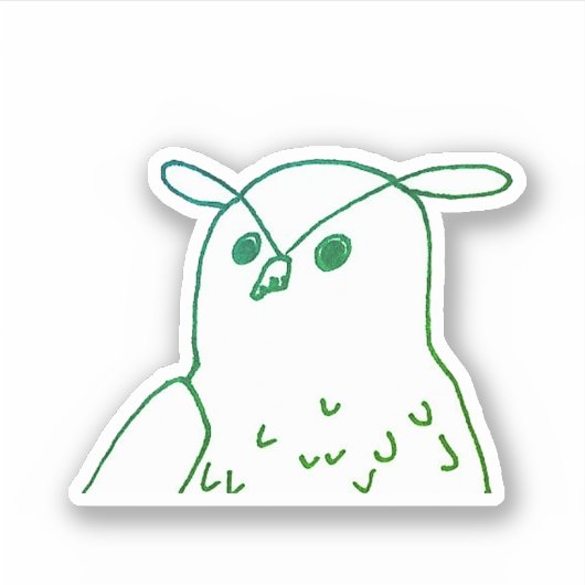 グリーンウッドランド芸術的バードフクロウ シール (正面)