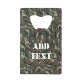 グリーンウッドランド軍隊迷彩パターン クレジットカード栓抜き (正面)