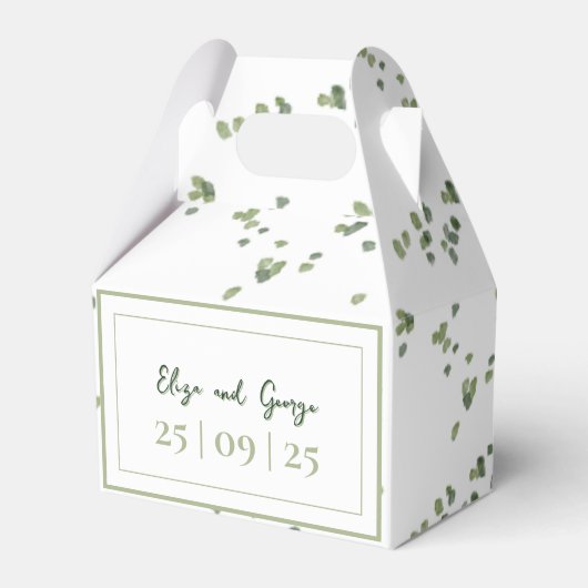 グリーンウッドランド テーマ オールインワン ウェディング 招待状 フェイバーボックス (正面サイド)