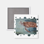 グリーンウミガメの泡マグネット マグネット (正面/裏面)