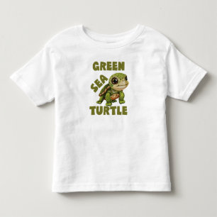 グリーンウミガメ、かわいらしいベビーウミガメ トドラーTシャツ