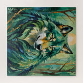 グリーンウルフインザフォレストパズル ジグソーパズル (横)