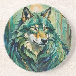 グリーンウルフザフォレストサンドストーンコースター コースター