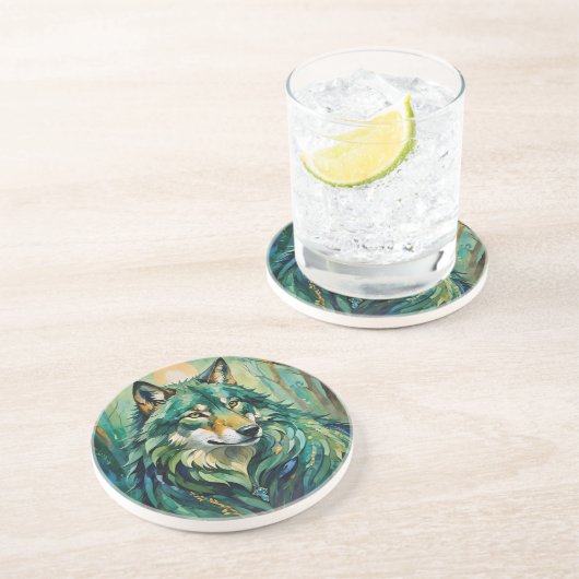 グリーンウルフザフォレストサンドストーンコースター コースター (側面)