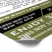 グリーンウールショップロゴ、編み物店、ヤーンストア ポスター (角)