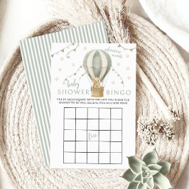 グリーンエアバルーンテディ男の赤ちゃんシャワーゲームビンゴ