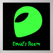 グリーンエイリアンヘッドポスター/プリント