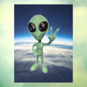 グリーンエイリアン平和Vサイン ウィンドウサイン (シート3)