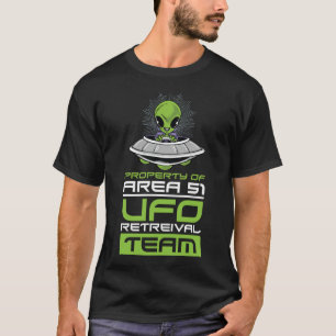 グリーンエイリアンUFO飛んでいる受け皿エリア51 UFO Tシャツ