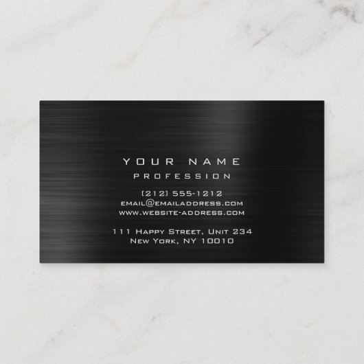 グリーンエコノミーファーンオーガニックバーガンディーメタリックブラック 名刺 (裏面)