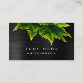 グリーンエコノミーファーンオーガニックバーガンディーメタリックブラック 名刺 (正面)