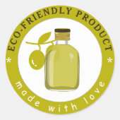 グリーンエコフレンドリー製品オリーブ油 ラウンドシール (正面)