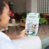 グリーンエステティックサファリ動物の誕生日招待状 招待状