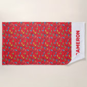 グリーンエッグとハム |トレインパターン ビーチタオル (正面)