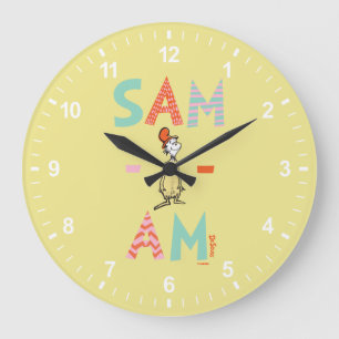 グリーンエッグスアンドハム   Sam-I-Am ラージ壁時計