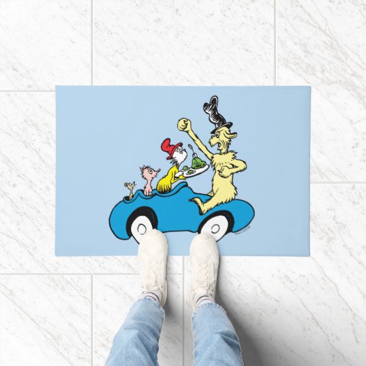 グリーンエッグス・アンド・ハムのキャラクターの車 ドアマット (室内)