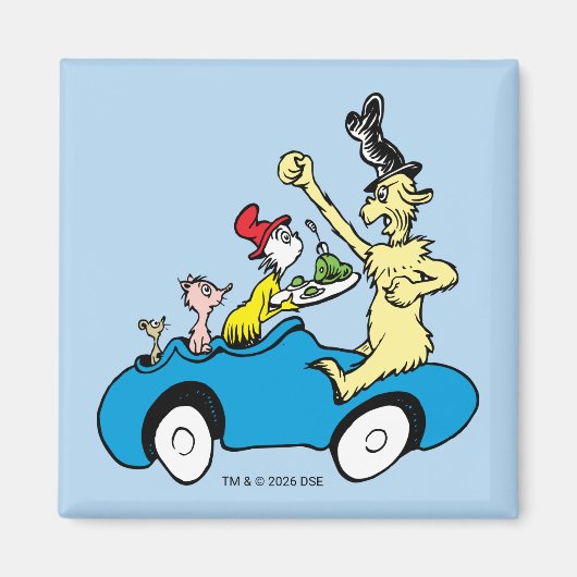 グリーンエッグス・アンド・ハムのキャラクターの車 マグネット (正面)