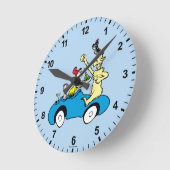 グリーンエッグス・アンド・ハムのキャラクターの車 ラウンド壁時計 (傾斜)