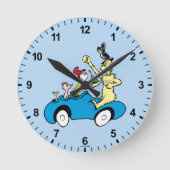グリーンエッグス・アンド・ハムのキャラクターの車 ラウンド壁時計 (正面)